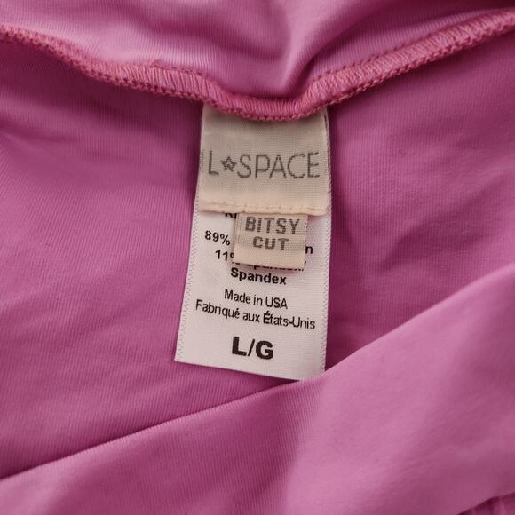 L*Space Frenchi Bikini Bottom Bitsy Cut Size Large Rosebud Pink NWOT - Picture 4 of 5